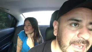 Hot girl masturbates in Uber driver's car