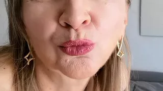 Busty hot granny teases and plays with her pussy