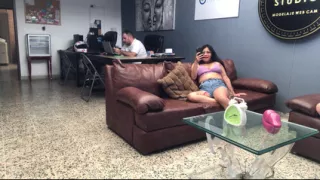 Horny Girl Masturbating in the office with her boss.