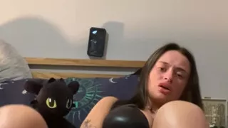 Horny virgin ass slut gets teased and stretched with fingers and a thick dildo