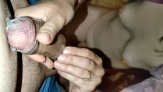 Amateur video wife penis massage after sex wife love dick in hand