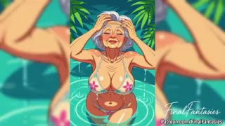 Flirty Animated Grandma in Bikini