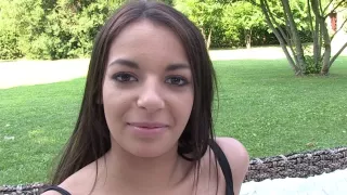 Sexy Frenchie Fingers Herself Outside For Casting Call