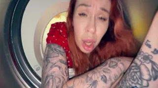 Stepson Fucks Stepmom Stuck In Washer - Hot Creampie Finish