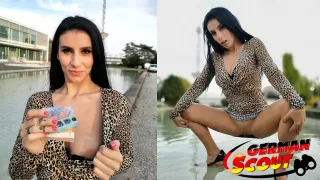 Schwarzhaarige Nelly Kent nimmt Geld und lässt sich für einen Porno casten