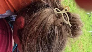 A little outdoor fun after yard work. Some cock worshiping and reverse cowgirl riding in our outdoor swing.