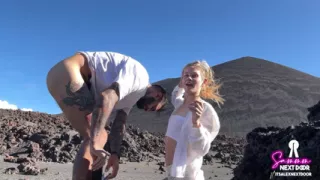 Date Night Public Sex - We hiked a volcano and he erupted in my mouth