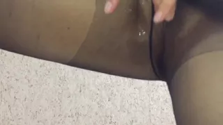 Masturbation Through Pantyhose