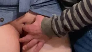 Dirty Hobby! Old Man Fingering Perfect Pussy in Public