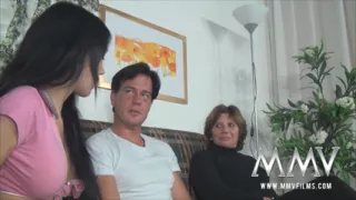 Cute Meli join a couple party