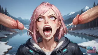 Snowbound Climax: Crimson Monster's Winter Ejaculation