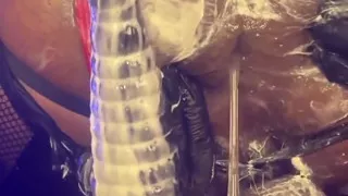 Femboy Bottom Dipsodeep Creams Butthole with Large Dildo - Anal Training