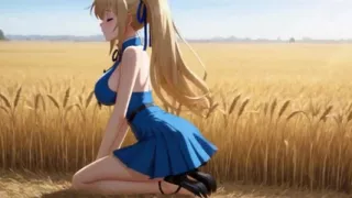 Naked Nymph in Wheat: Masturbation and Rear-entry Ravishing Ai Generated