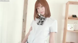 Cute and doe-eyed Asian teases you