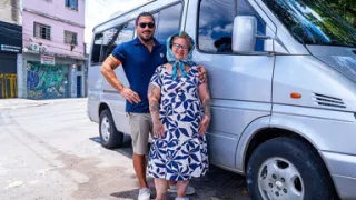 Fat Tattooed Mature Ass Fucked in Driving Van