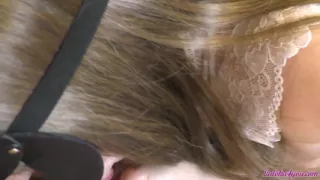 Student footjob and sensual fucking after watching porn