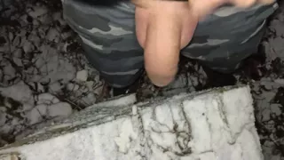Touching Snow with Cock, Pee and Cum in Snow