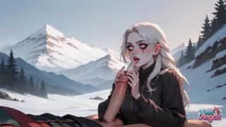 Snow Queen's Wet Climax in Alpine Peaks