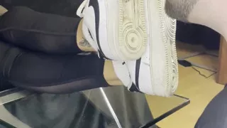 Dirty White Sneaker Worship - Valeria Night (Front View)