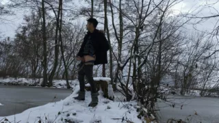 Winter Jerk off in Snowy Land Two Times