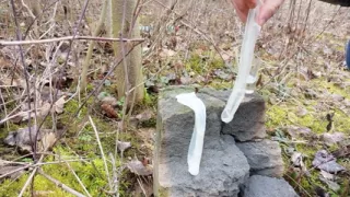 Making Cum From Two Filled Condoms After I Was Fucked Outdoors and My Jerk off After Cum Eating