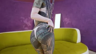 Threesome Anal Only Alternative Dreadlocks Girl Double Anal, Prolapse, Gape