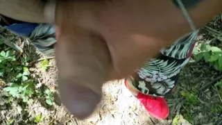 Walking in Park While Jerking off - Risky - Cum Into the Firepit at the End