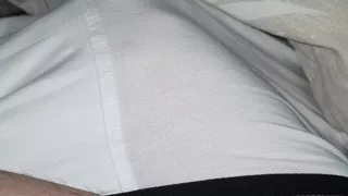 Horny Step Mom hand slip under step son underwear making him a handjob to his big dick