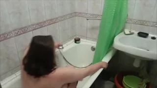 Chubby Student in the Shower