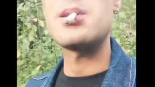 Smoking Cigarette, Moaning, Cumshot Outdoors