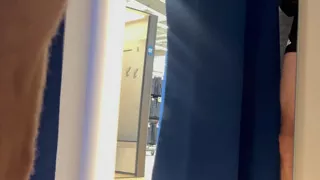 BeENJoY - 2nd very risky video in the booth- grabs twice while jerking off and I open the curtain 3 times completely naked
