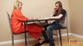Conjugal Footjob with MILF Prisoner