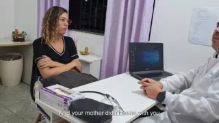 Abdominal medical examination by a general practitioner.