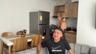 My friend's stepmom seduces me with her huge ass and wants to put my cock in it.