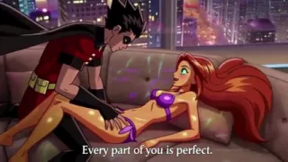 STARFIRE & ROBIN STEAMY PENTHOUSE ROMANCE - Hot 3D Anime Couple