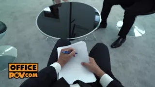 Office babe fucks and drinks cum to close the deal - itsPOV