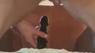 Solo male NoFace Twink X - Close-up dildo ride