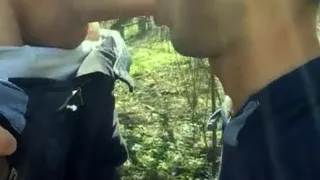 Sucks Straight Old Cock,swallows Old Cum and Jerks off Outdoor
