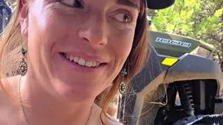 Redhead Trys on Sheer Lingerie Outside in Boots