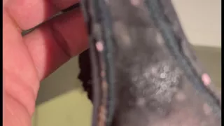 Wife gave her creampied panty to tease me