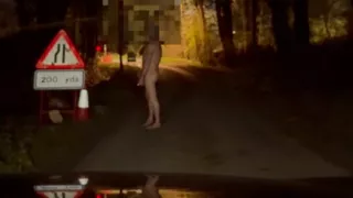 Playing naked and barefoot at some 4 way lights any one of the cars could have driven towards me