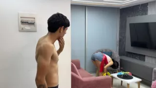 Finally I was left alone with the maid I ended up giving her a hard fuck by her tight ass.