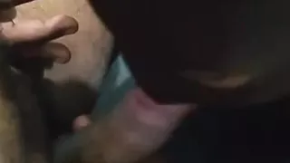 My wife is eating a big cock in bathroom part 1