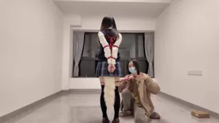 Hs19-a Girl in a School Uniform Was Bound Wander the Streets