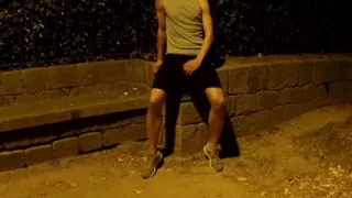 Crusing in a Public Park at Night - Getting Naked