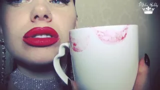 Valentines red marks on glass