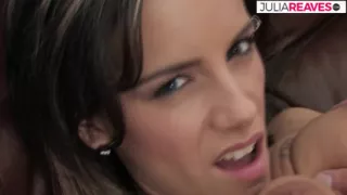 Sexy whore gets pussy screwed while bending over the sofa