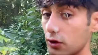 Walk and Jerk off with Cum on Face by Stranger Outdoor