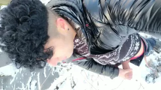 Cold Forest Jerk off - Different Angles of Dick Jerking and 2 Cumshots