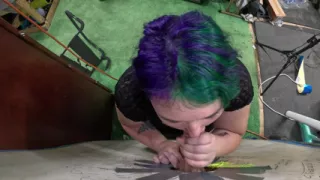 goth teen visits glory hole sucks him dry